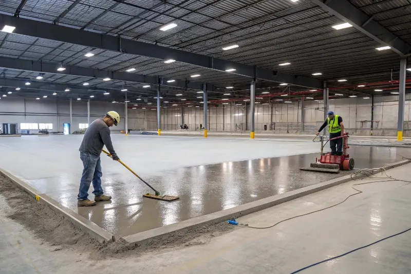 Commercial concrete slab installation for Newcastle warehouse and industrial facility