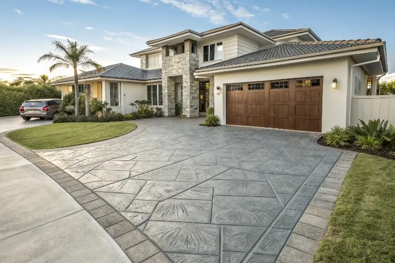 Professional stamped concrete driveway installation Newcastle